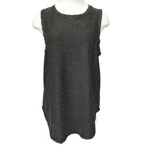 NWT CHASER Womens (XL) Tank Black & Metallic Gold Sleeveless Pin Striped Sparkle